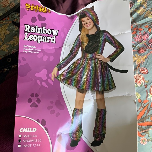 ๐ Halloween Costume Girls Rainbow Leopard Size M Size 8-10 ๐ - Picture 4 of 4